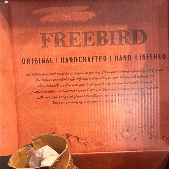 Freebird Patsy size 8 Brown Ankle Boots with Chunky Heel and Decorative Straps - Picture 2 of 13